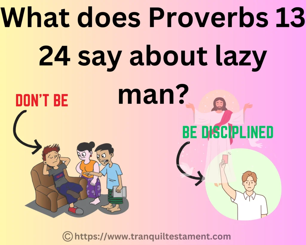 What does Proverbs 13 24 say about lazy man?